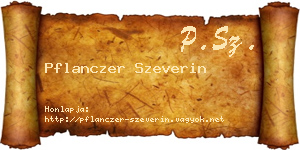Pflanczer Szeverin névjegykártya